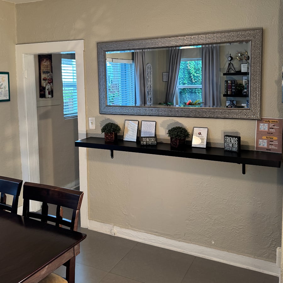 Dining room to kitchen:   full length mirror