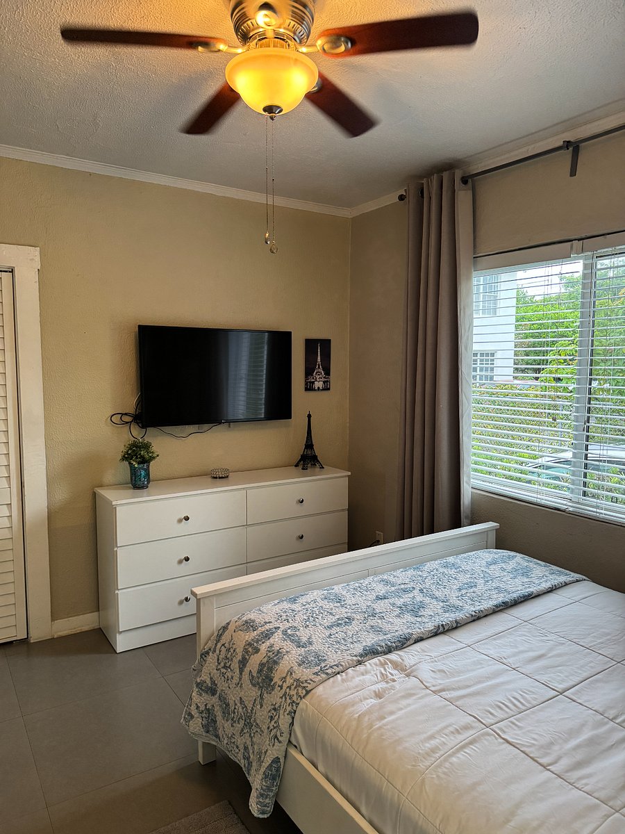 Bedroom #1:  TV se and dresser.  Every bedroom has its own TV.  Closet not in picture)