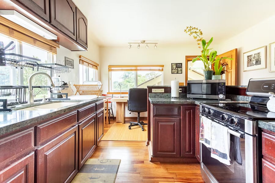 kitchen from dining area