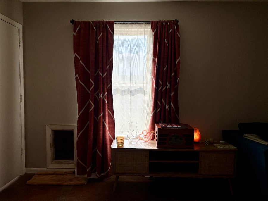 Pet Door and Record Player and Billowing Afternoon Light