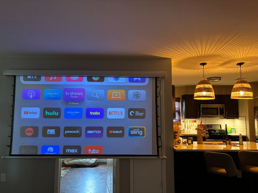 Apple TV Projector with streaming apps and Bose Sound System