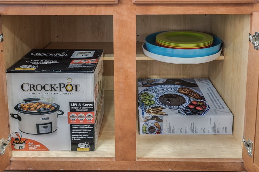 Outdoor serving dishes and a Crockpot for your favorite comfort foods!