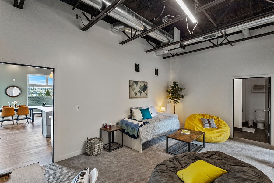 2nd living room, with a queen size sofa bed.