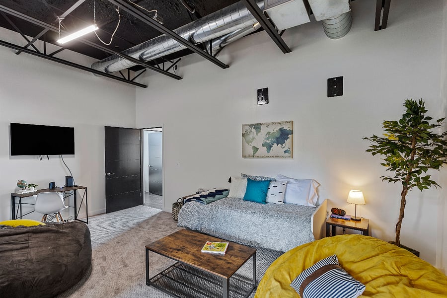 2nd living room, with a queen size sofa bed.