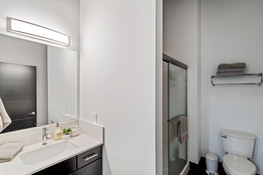 Full bathroom for the two guest rooms.