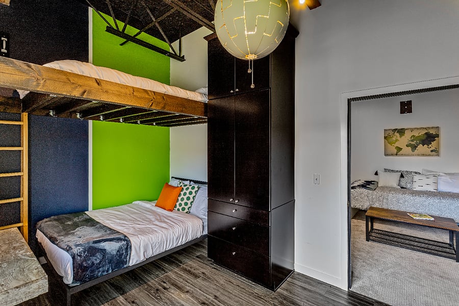 1st guest room with 2 queen beds.