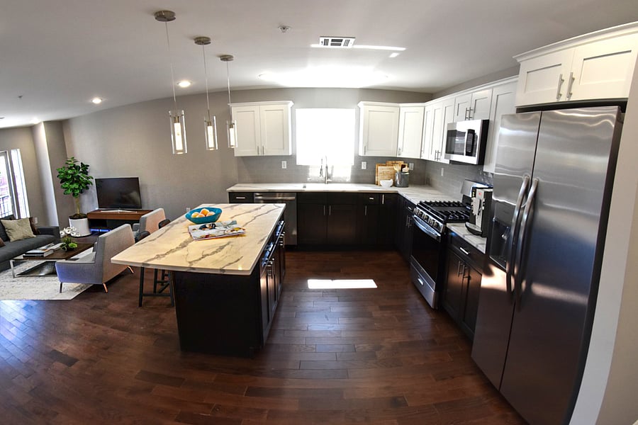Shared kitchen.