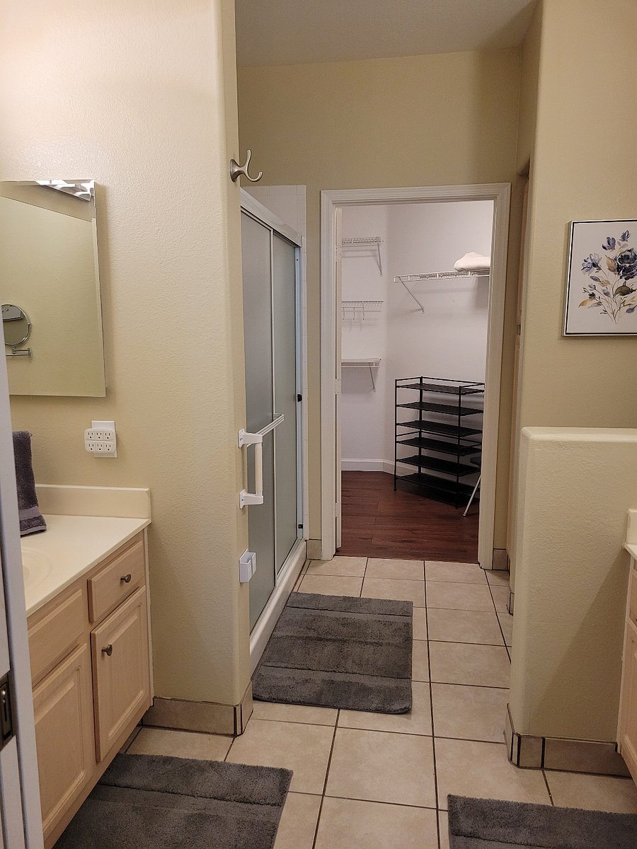 Master bathroom & walk-in closet