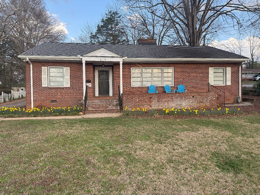 Front of House with Large Front Yard and Front Porch