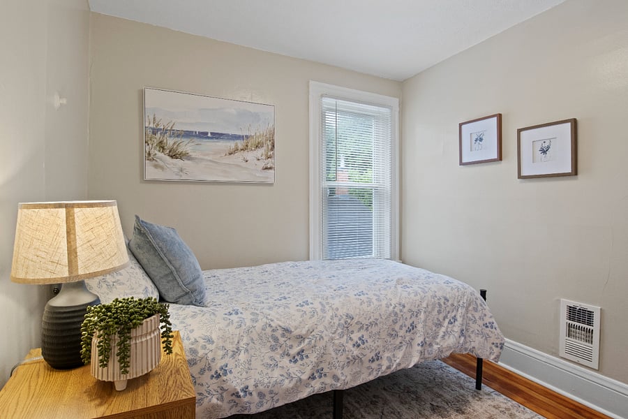 Twin XL bedroom off of kitchen