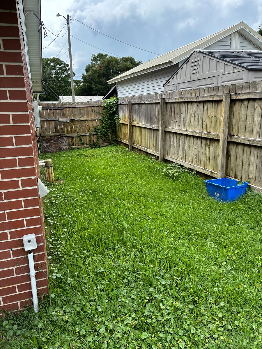 Side of house, safe area for your pet--escape proof! 