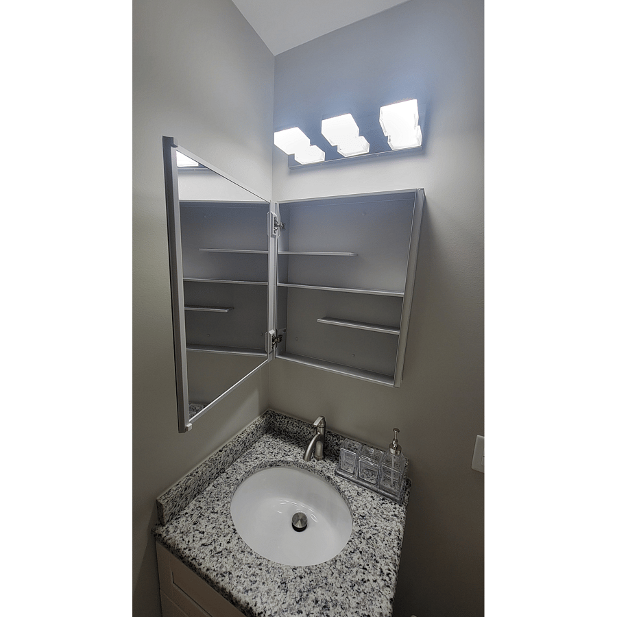 Medicine cabinet storage.