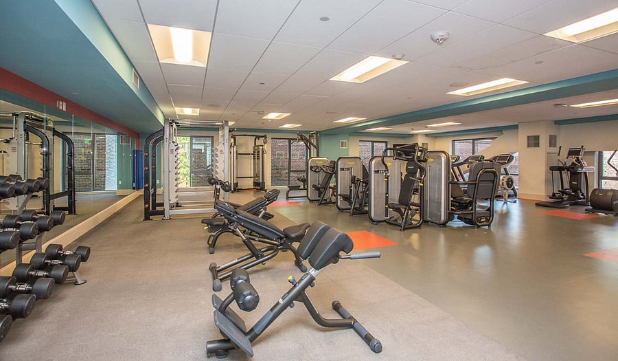 GYM & FITNESS CENTER
-- (INTERIOR AMENITY / COMMON SPACE)
-- open to all residents in the building.