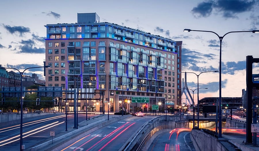 OUTSIDE VIEW OF THE BUILDING (EVENING)