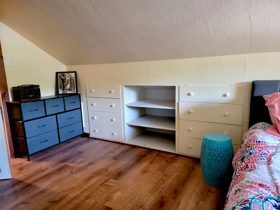 Built in shelves and drawers