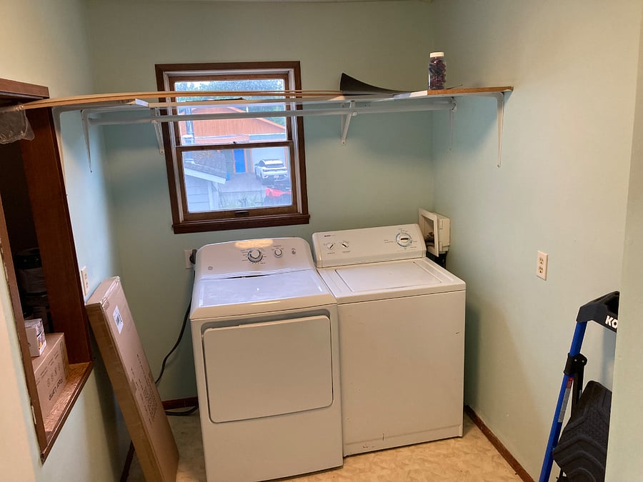 In unit W/D W/wall mount ironing board (not yet installed in this pic)