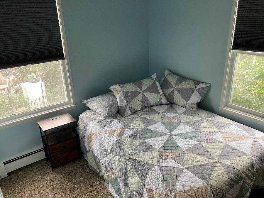 Room 2 W/ full size memory foam bed & nightstand W/USB ports & 120v outlets