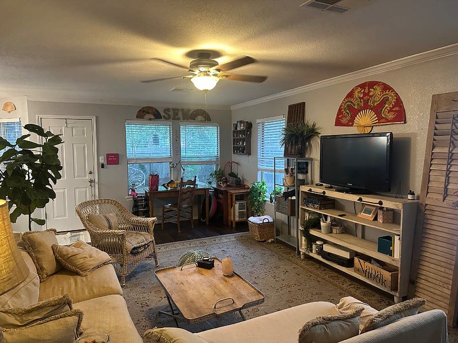Living room set up to share with friends!