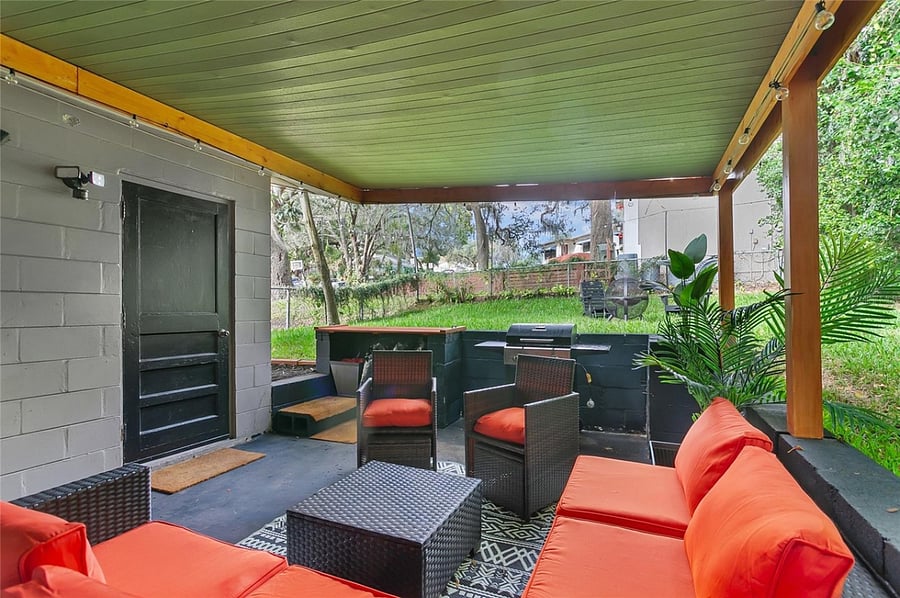 Outdoor sitting area with BBQ