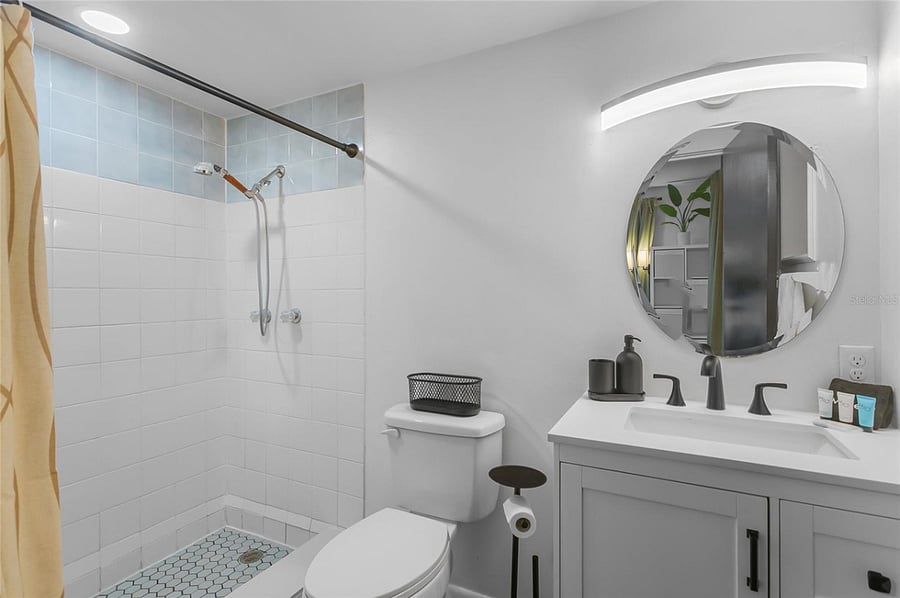 Primary bathroom with shower.  Accessed from primary bedroom (not shared with rest of house).