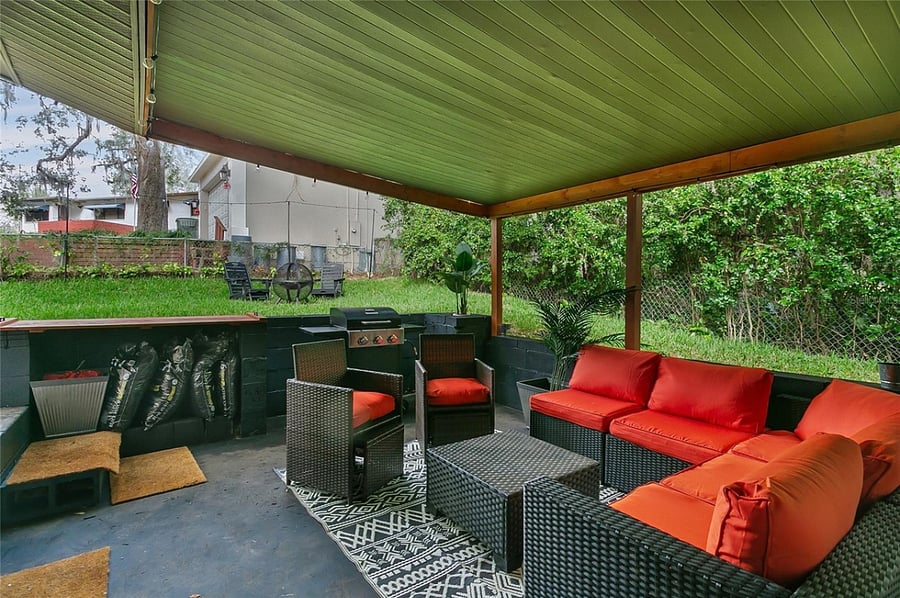 Outdoor sitting area with BBQ