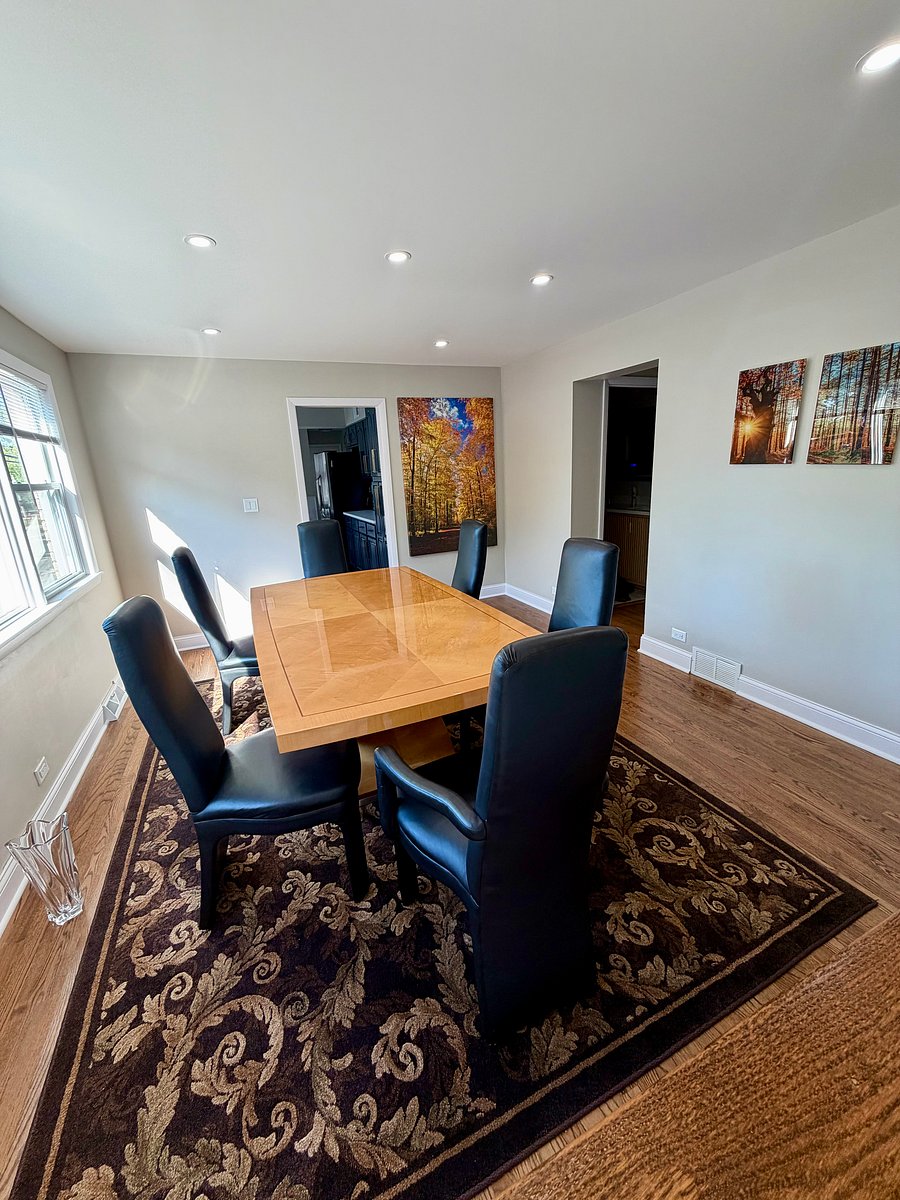 Extra table leaves available to seat up to 12.