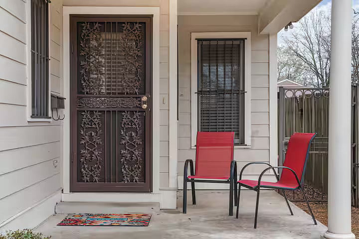Front porch seating.