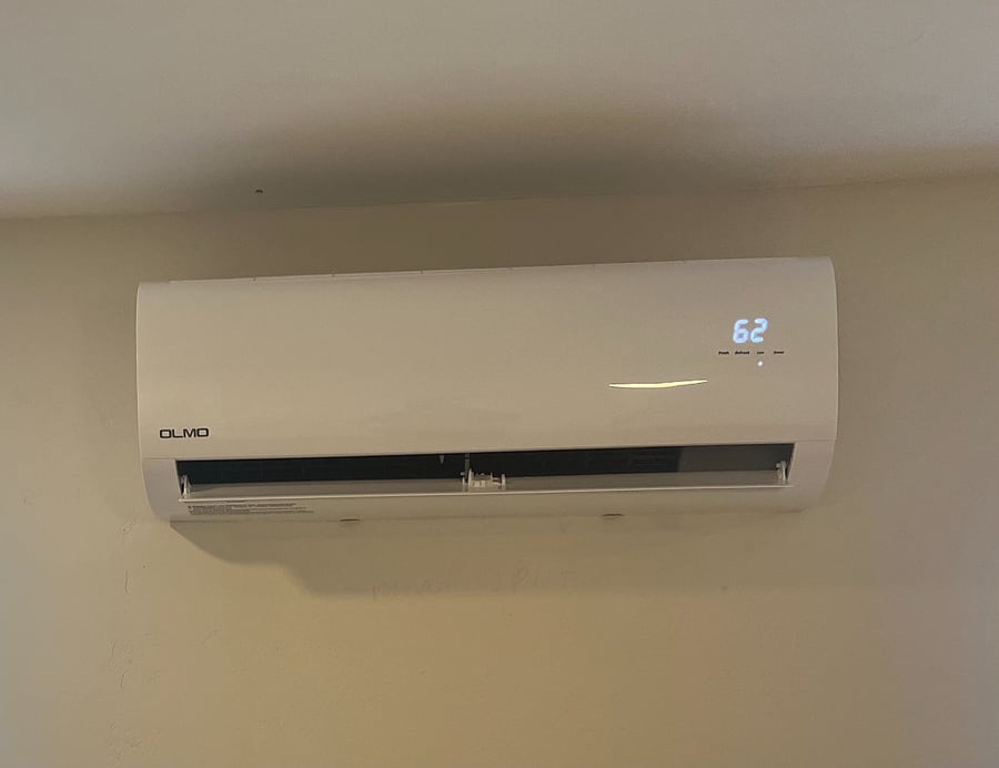 Mini-split air conditioner/heating unit.