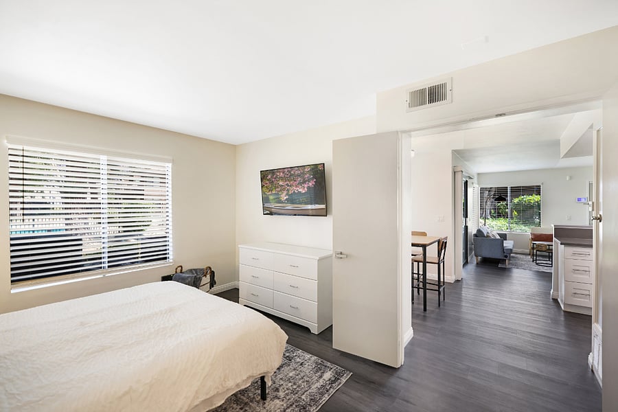 Ample closet space and dresser drawer provides all that you need to comfortably store your personal belongings 