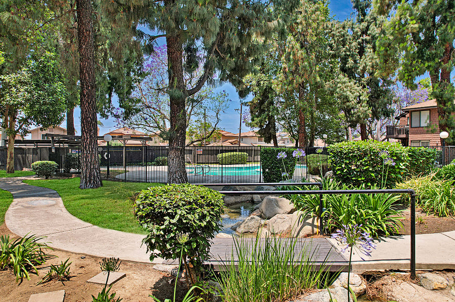 Enjoy the pool view from your living room and bedroom 