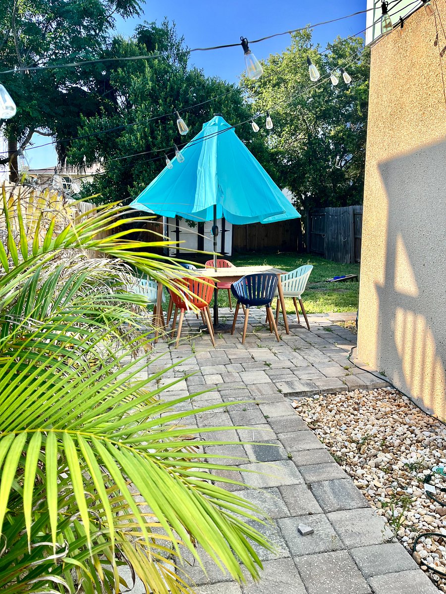 Backyard with outdoor seating