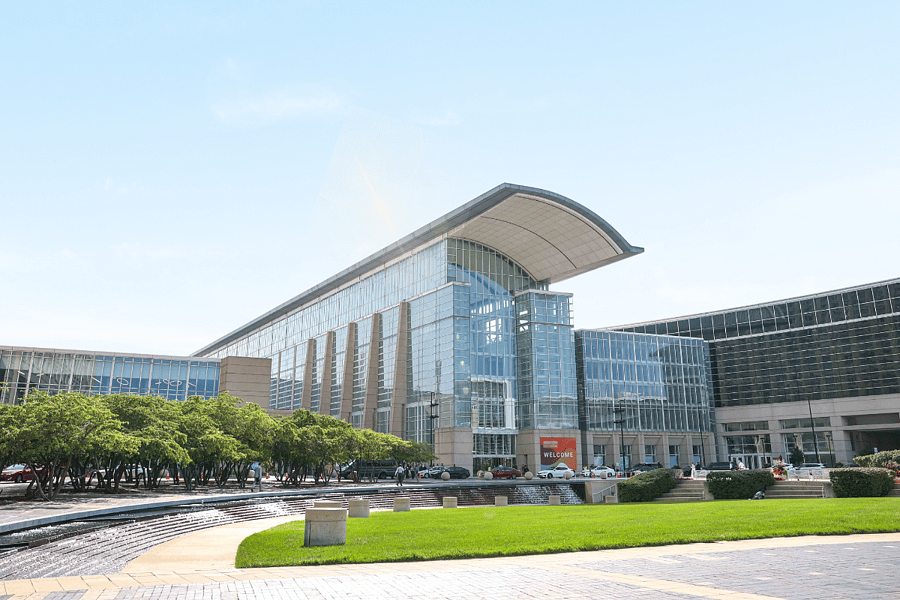About a mile from McCormick Place