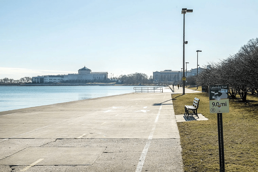 Half a mile from the Lakefront Trail