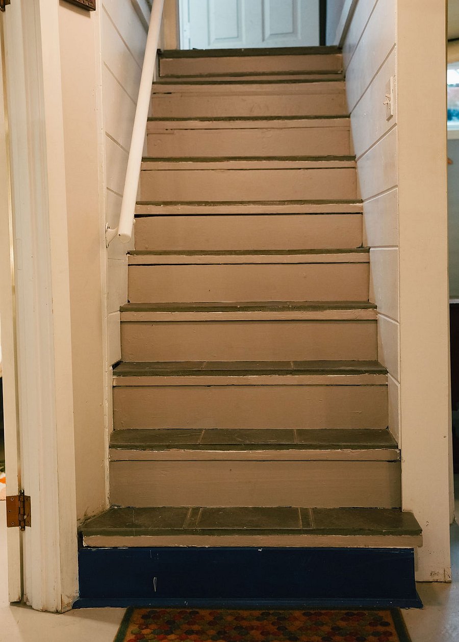Interior stairs leading down into the apartment. Note that some people find them to be a bit steep.
