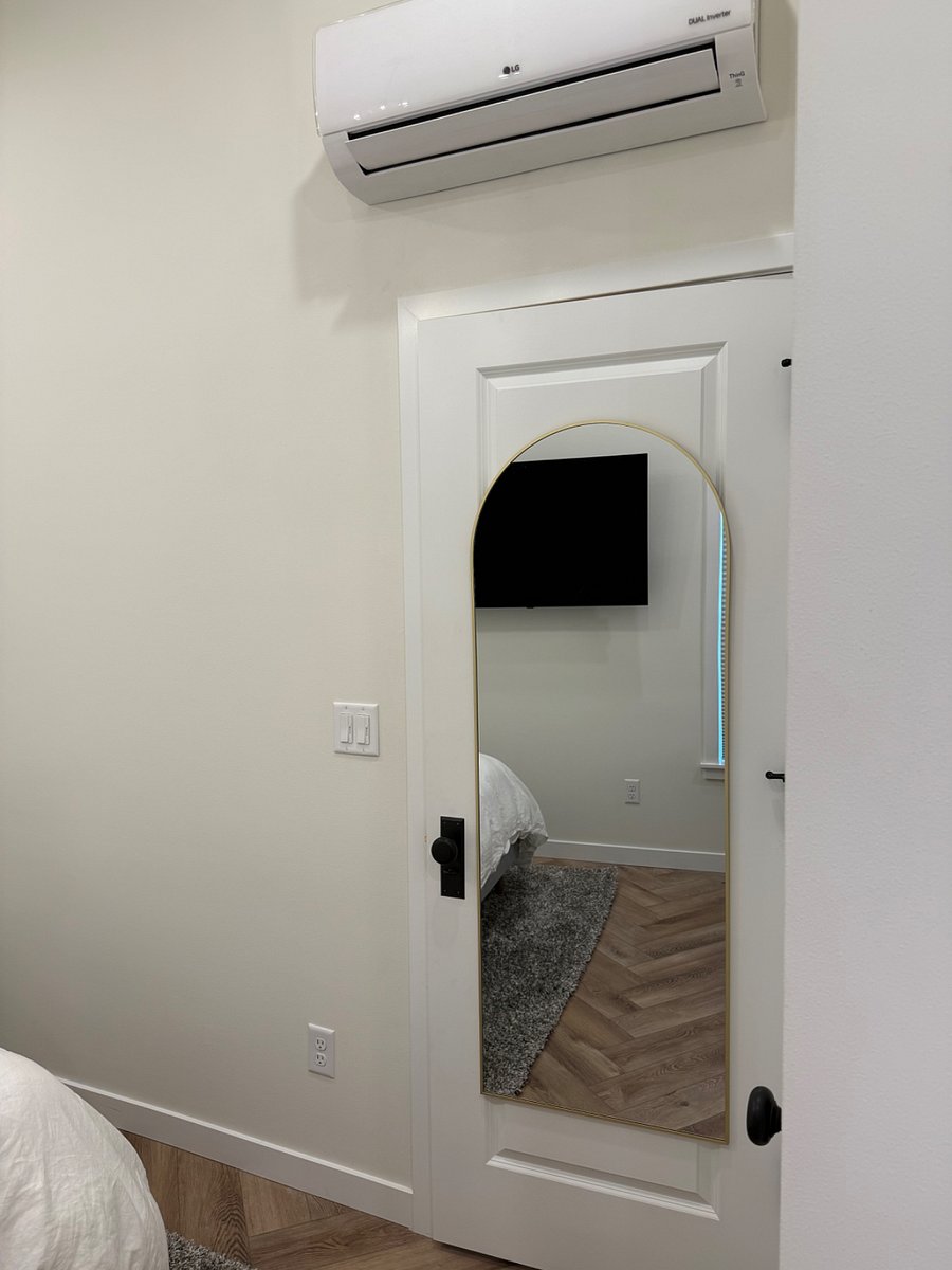 Full length mirror on bedroom door