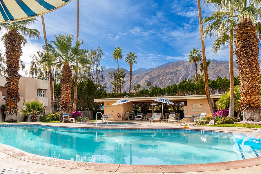 This is the pool area with beautiful views of the mountains and sunsets!