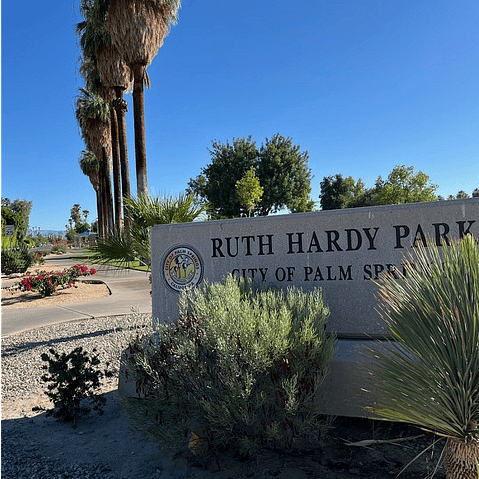 Located in Palm Springs this park is large and is short bike ride or long walk away. This is a great park for jogging, tennis, bike riding or just a leisurely stroll.