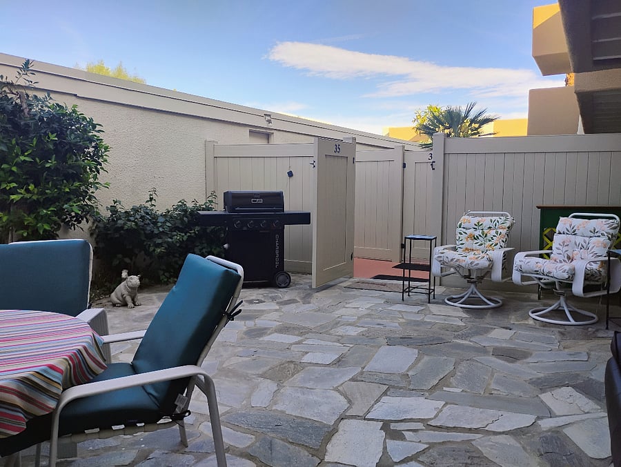 Patio area is quiet and secure.