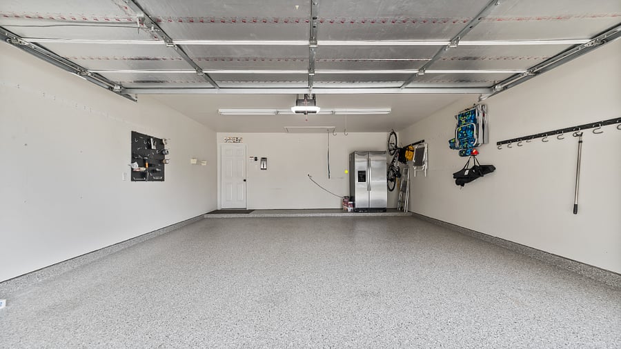 2-car attached garage w/epoxy flooring