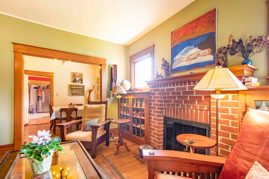 This Art and Crafts style home includes a gas logs fireplace to make a cozy place to relax. Fine art is displayed throughout the home for your enjoyment.