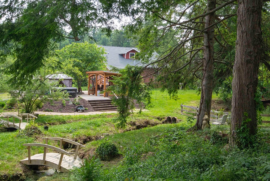 On our four acres, there are plenty of comfortable places to relax and enjoy the peace of nature