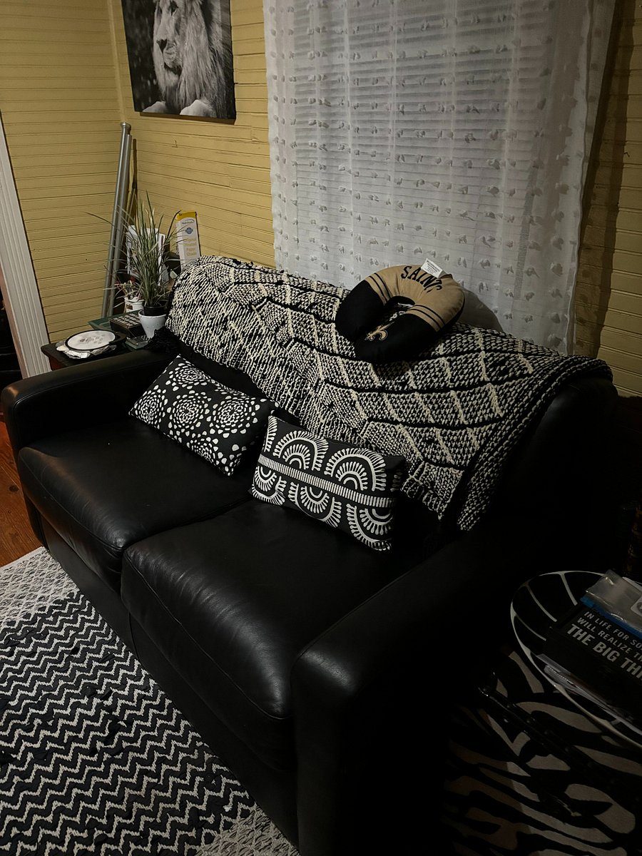 Couch with Throw and Neck rest for TV comfort