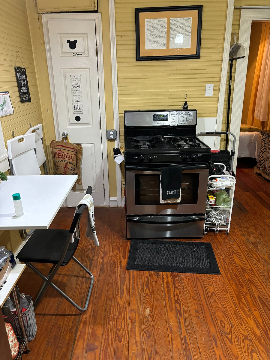 Gas Stove and Kitchen seating area