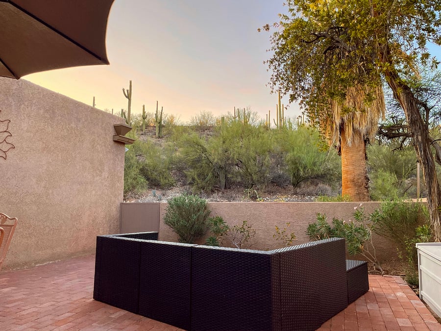 Favorite spot for morning coffee and evening cocktails.