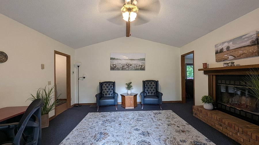 A welcoming common area filled with light and surrounded by nature perfect for lounging, working, or streaming your favorite shows