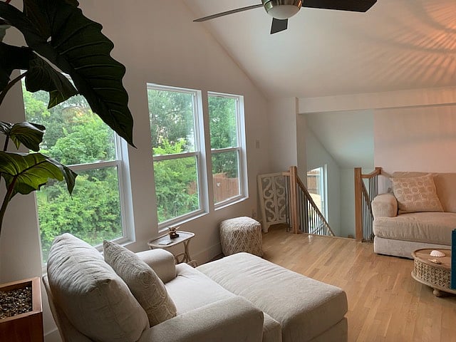 upstairs living room with views