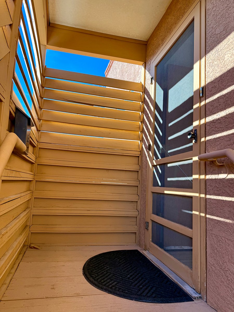 Private entrance at the top of the stairs