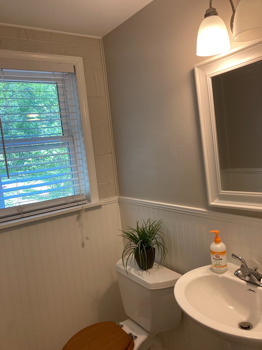 Sparkly clean bathroom with pedestal sink.