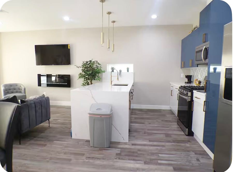 Kitchen and living room