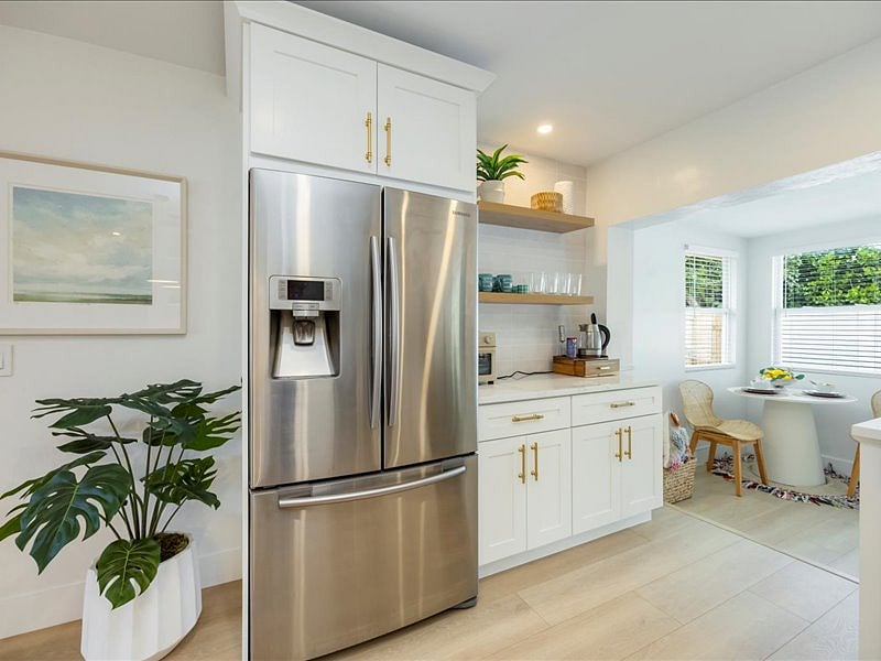 Long-term vacation home in Naples includes a dedicated coffee station and full sized refridgerator